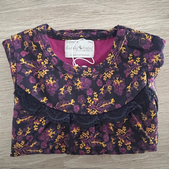Ducky Beau Longsleeve/Jurk Paars met print