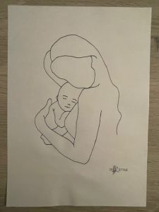 ikke.style® - Line Art - Moeder en KInd